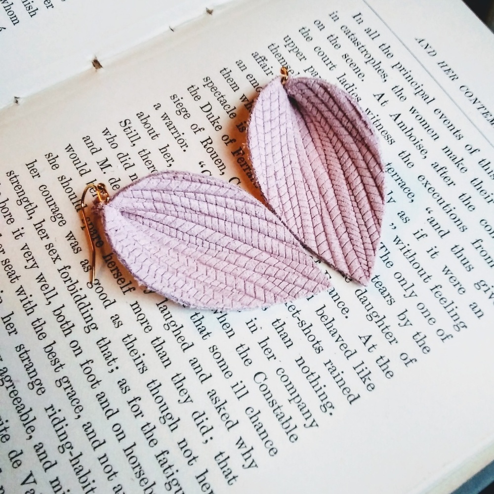 Pink Leather Earrings